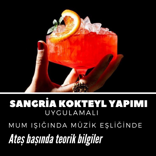Mum ışığında müzik eşliğinde sangria kokteyl yapımı etkinliği
