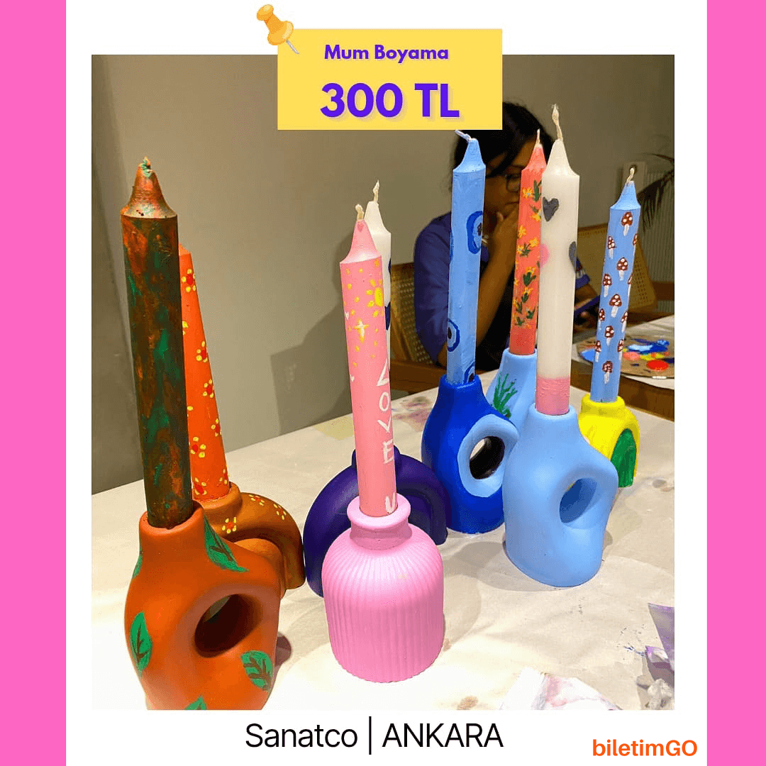 Mum + Şamdan Boyama Workshop - 27 Ağustos Kızılay