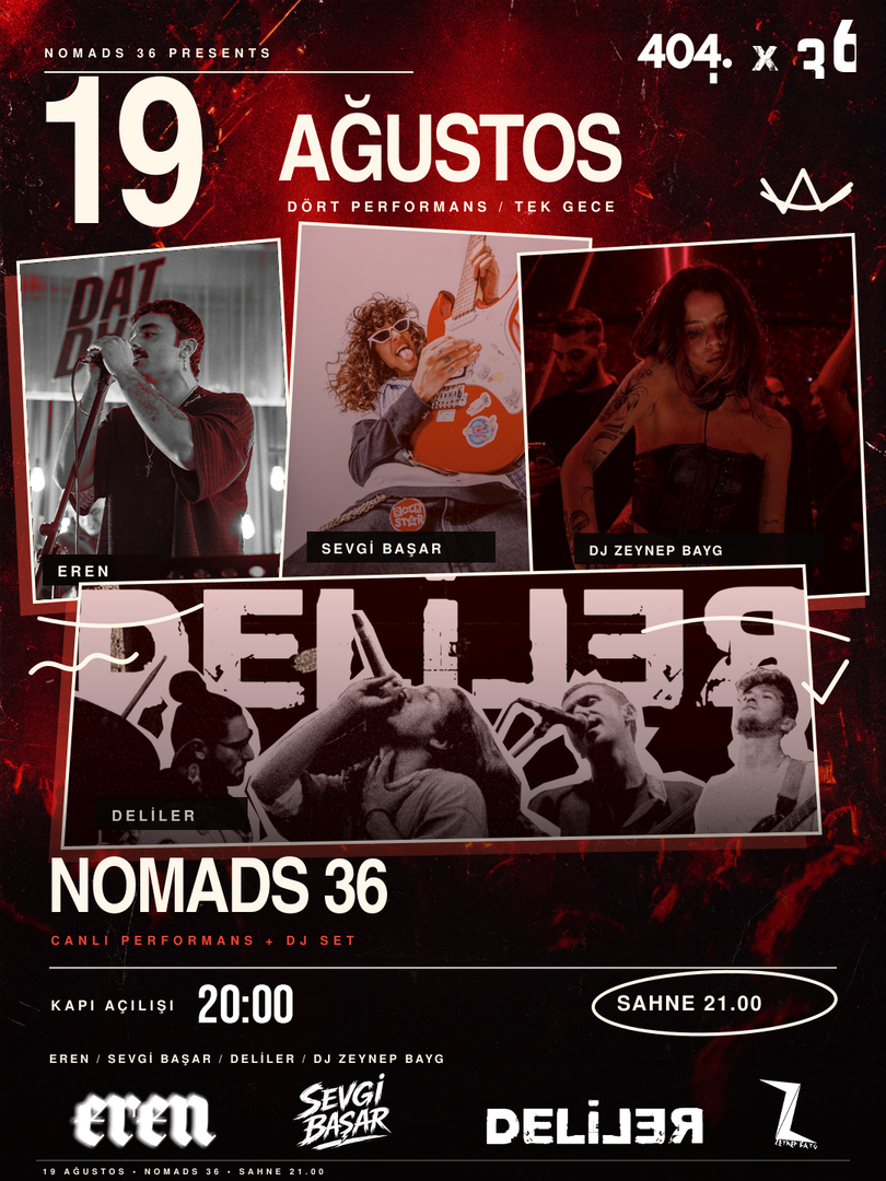 NOMADS 36 LIVE FEST: Deliler, Sevgi Başar, Eren & DJ Zeynep Bayg