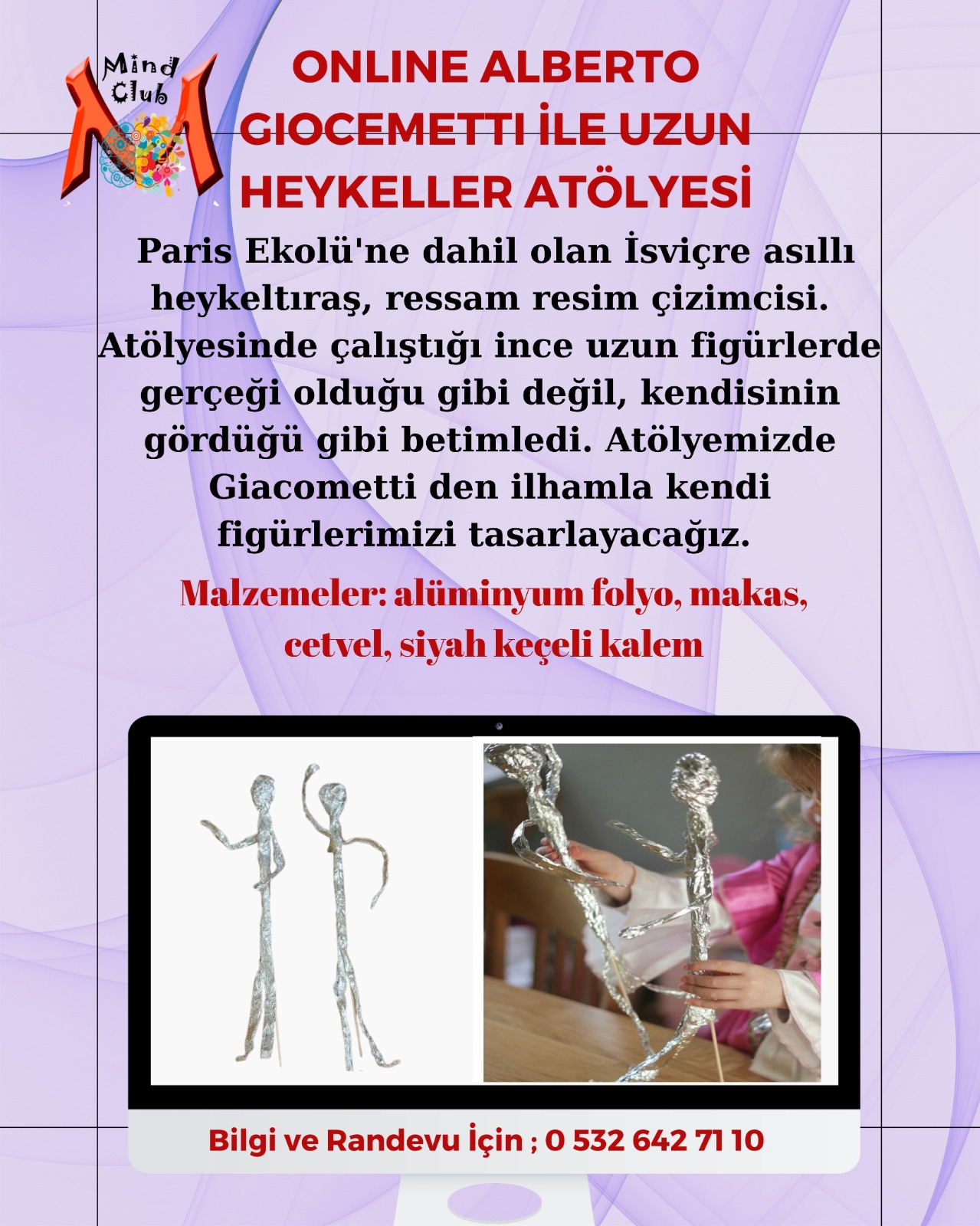 Online Alberto Giacometti İle Uzun Heykeller Atölyesi