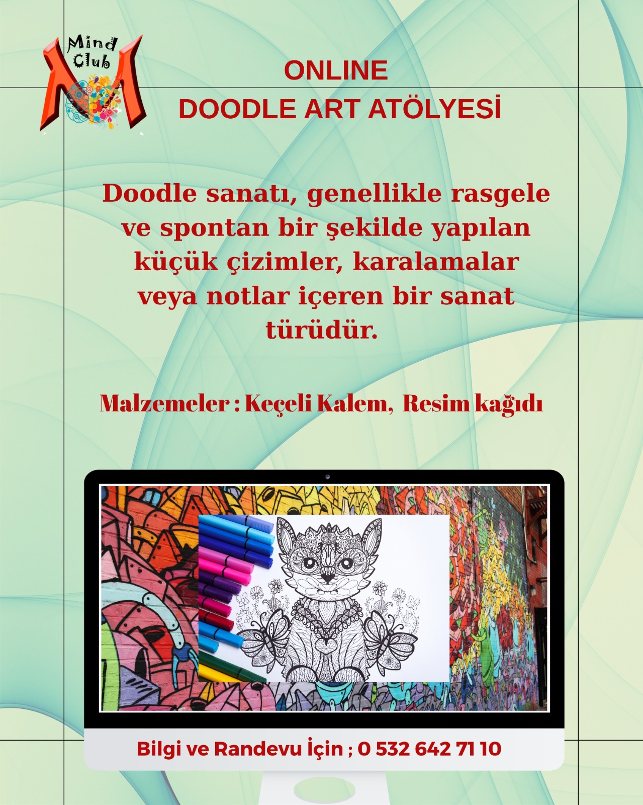 Online Doodle Art Atölyesi (7-12 Yaş)