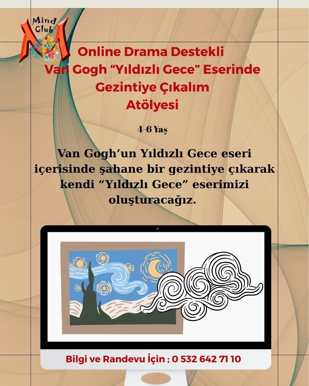 Online Drama Destekli Van Gogh 'Yıldızlı Gece' Eserinde Gezintiye Çıkalım Atölyesi