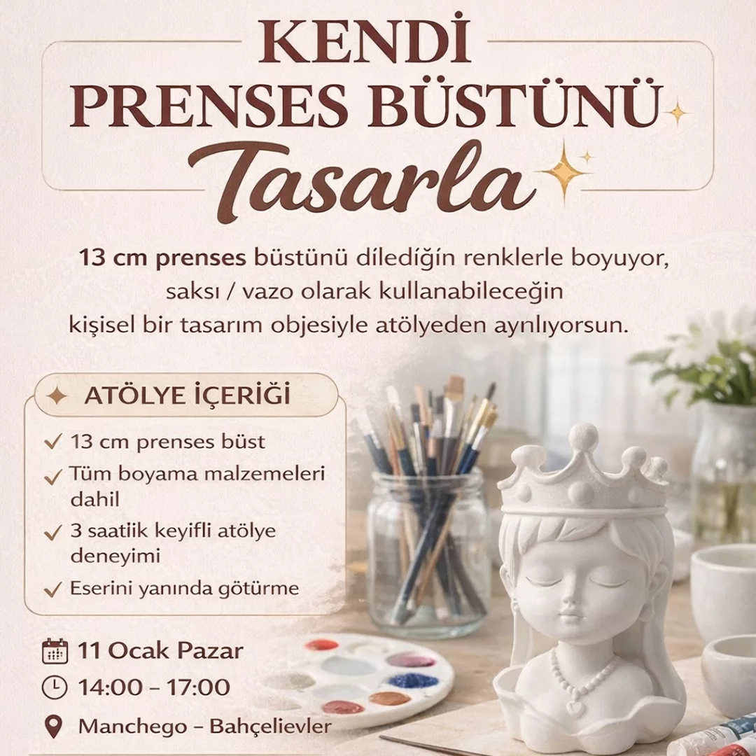 Prenses Saksı / Büst Vazo Boyama Workshop