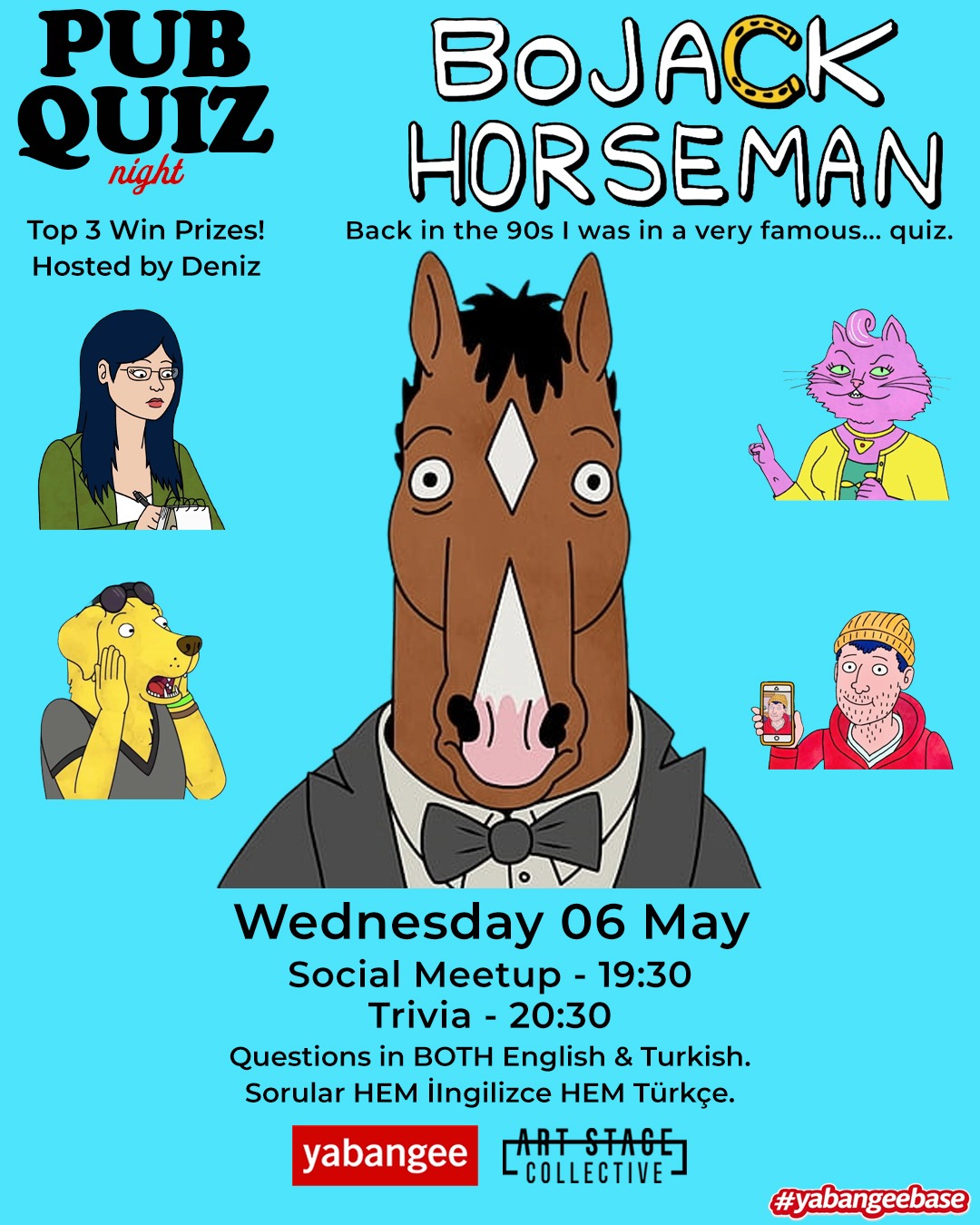 Pub Quiz Night on Bojack Horseman (TV Series): Questions in English & Turkish