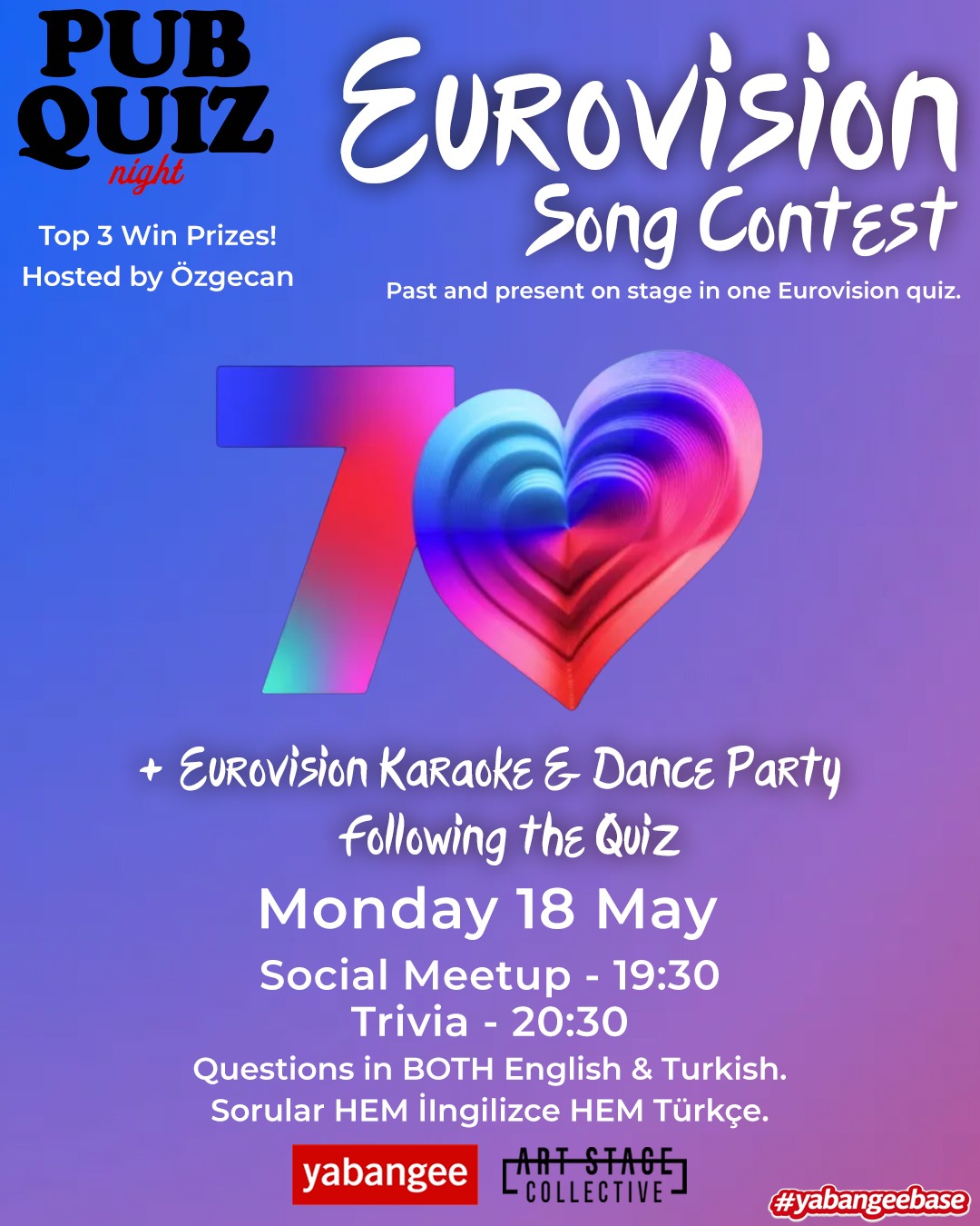 Pub Quiz Night on Eurovision: Questions in English & Turkish
