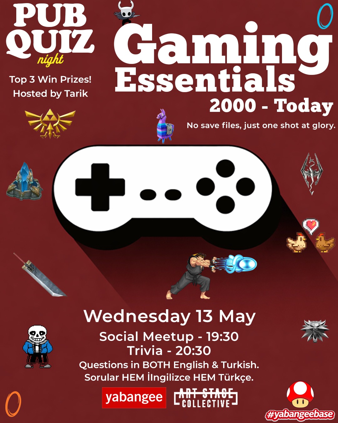 Pub Quiz Night on Gaming Essentials (2000-Today): Questions in English and Turkish