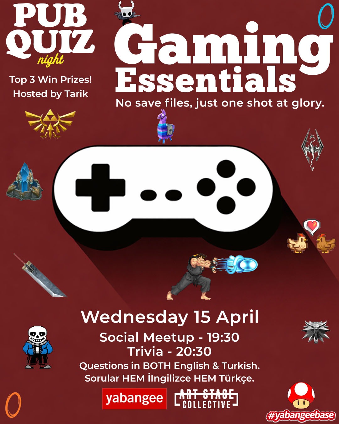 Pub Quiz Night on Gaming Essentials: Questions in English and Turkish