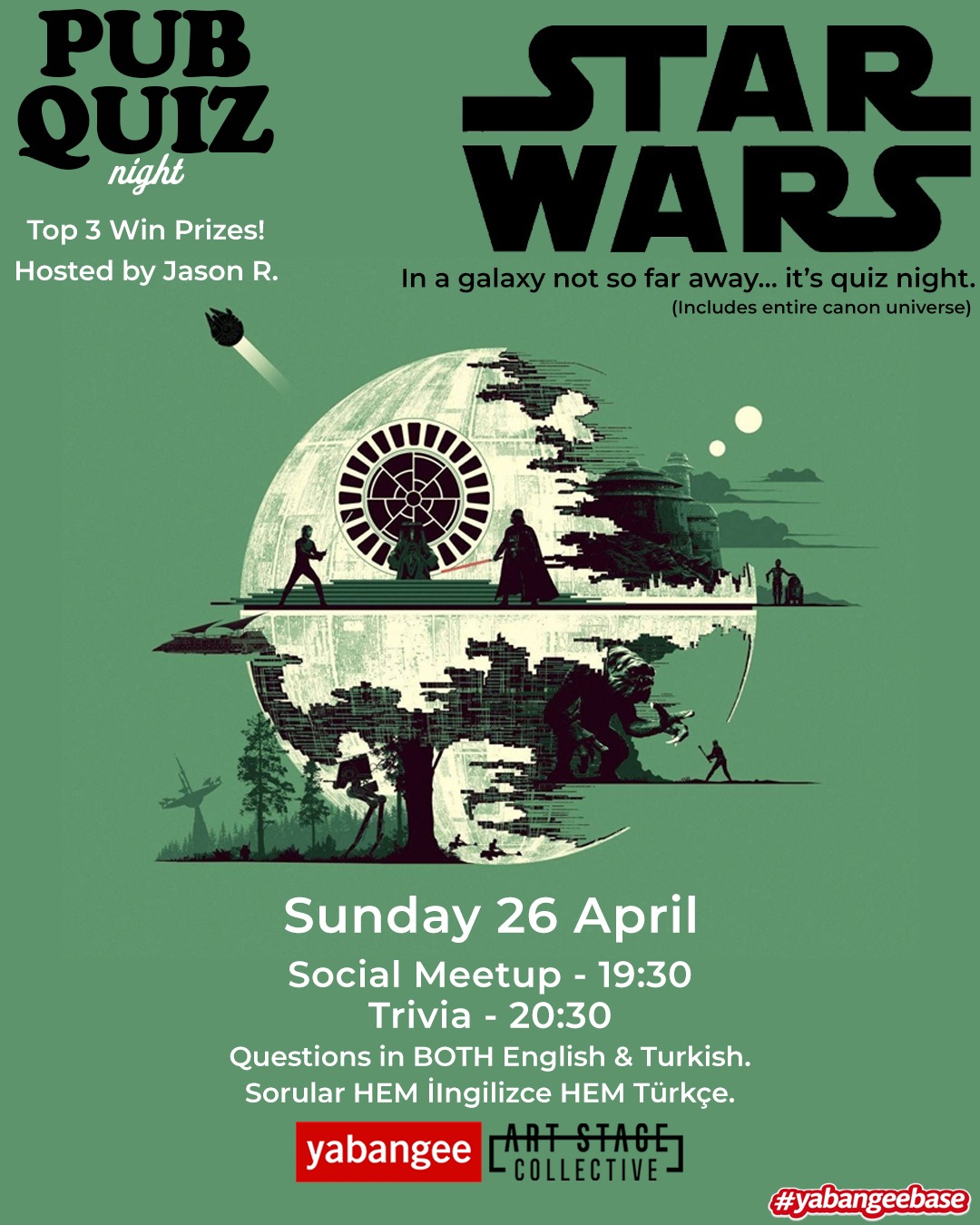 Pub Quiz Night on Star Wars (Canon Universe): Questions in English and Turkish