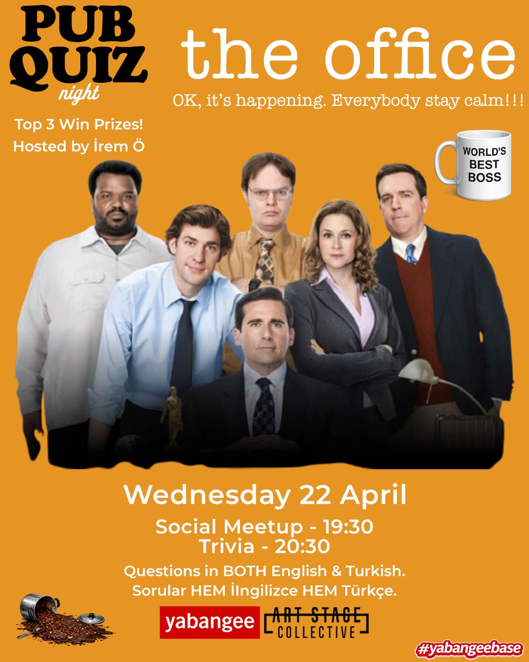 Pub Quiz Night on The Office: Questions in English & Turkish