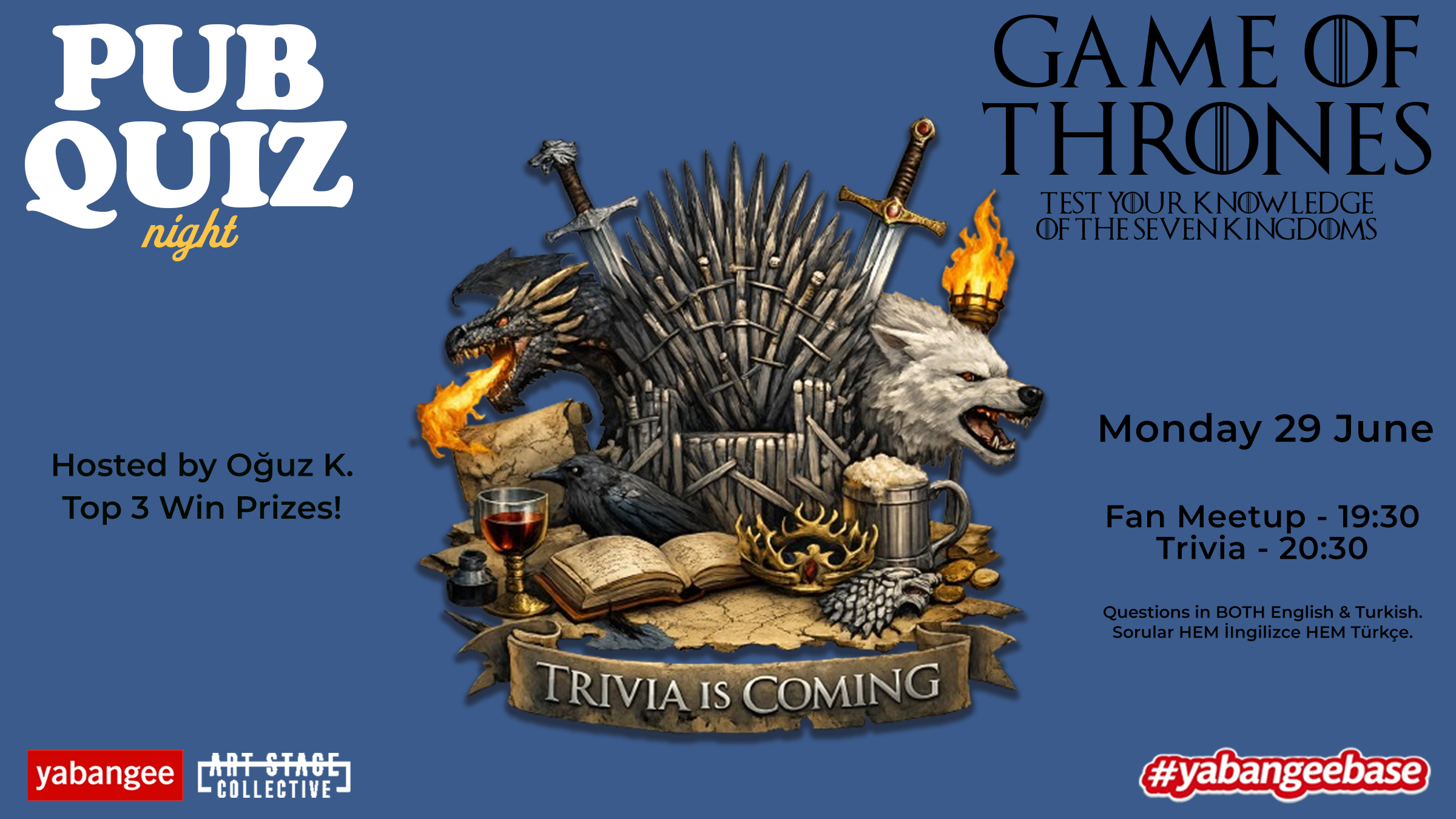 Pub Quiz on GOT: Questions in English & Turkish