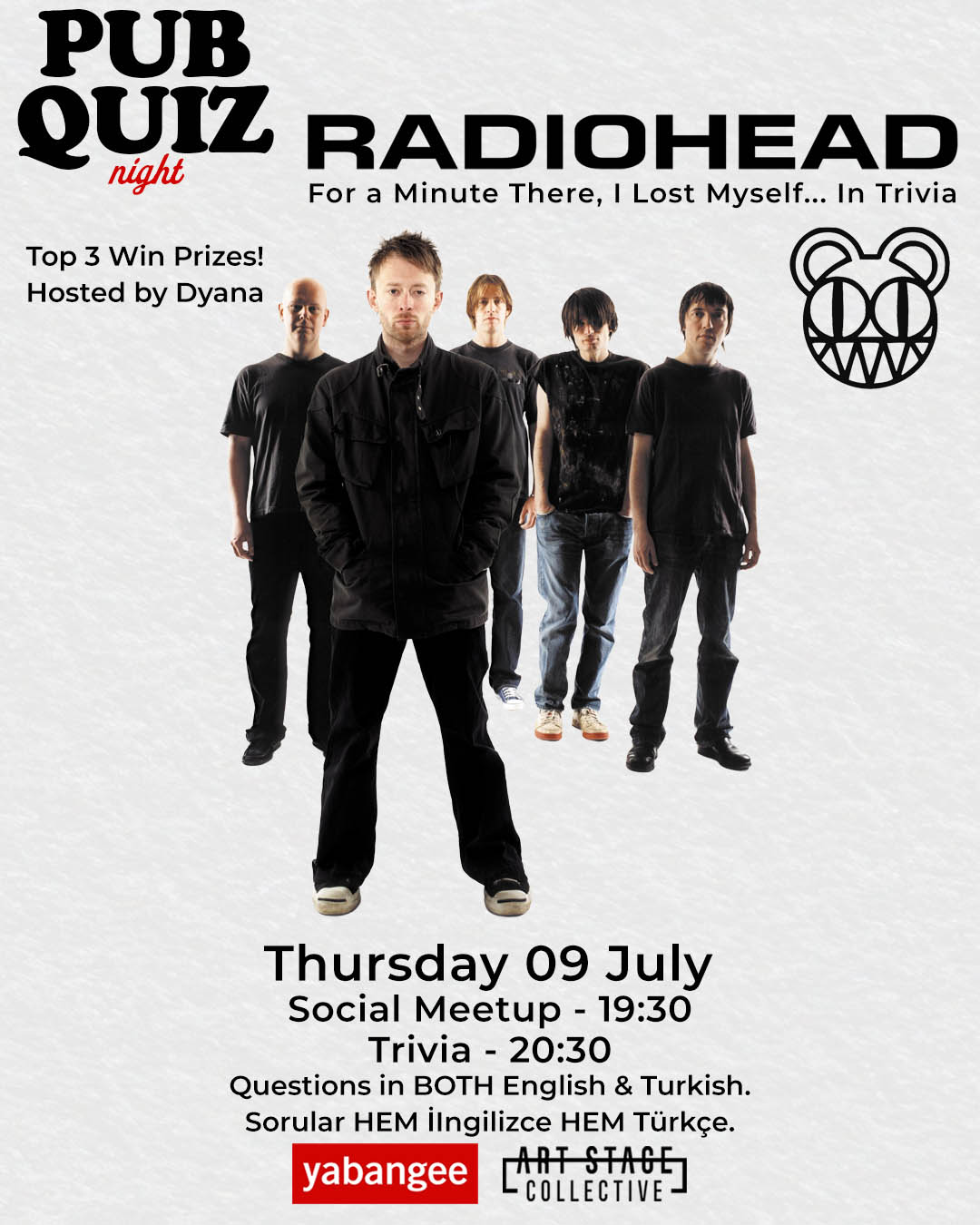Pub Quiz on Radiohead: Questions in English & Turkish