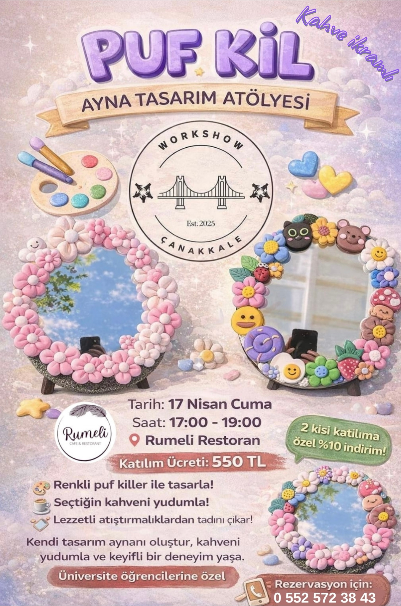 PUF KİL AYNA TASARIM WORKSHOP
