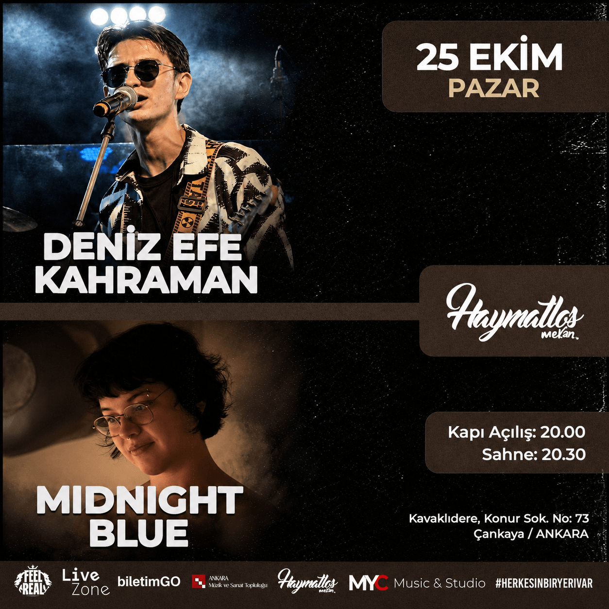 "DENİZ EFE KAHRAMAN" ve "MIDNIGHT BLUE" KONSERİ | HAYMATLOS MEKAN