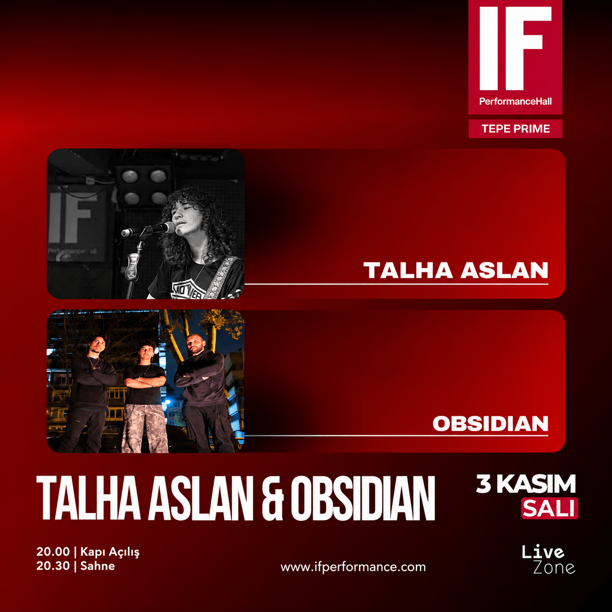 "TALHA ASLAN" ve "OBSIDIAN" KONSERİ (IF Performance Tepe Prime)