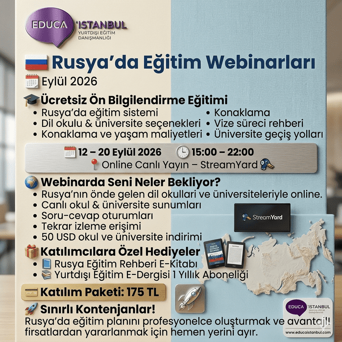 Rusya’da Eğitim Webinarları Eylül 2026