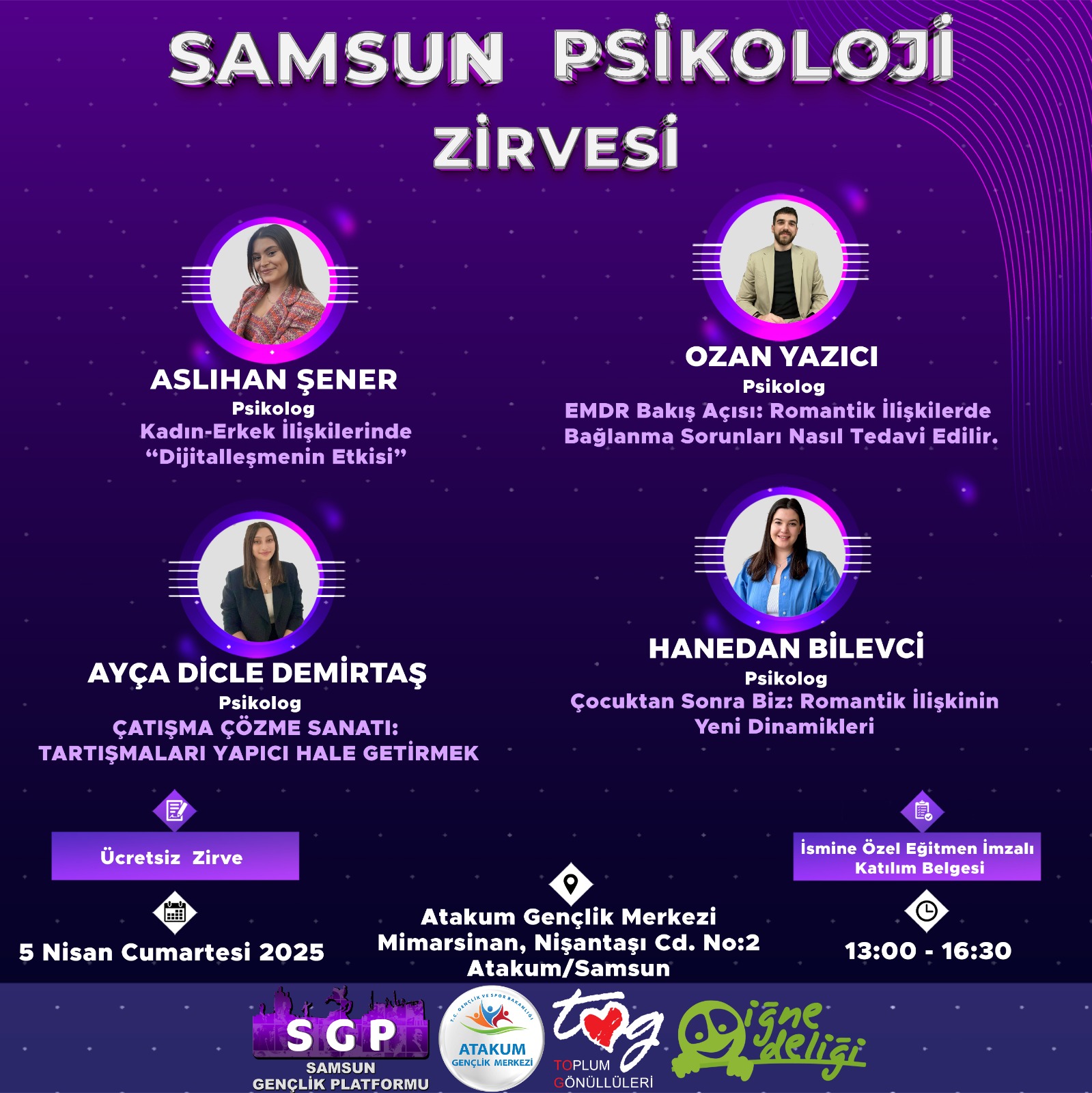 Samsun Psikoloji Zirvesi Katılım Belgesi