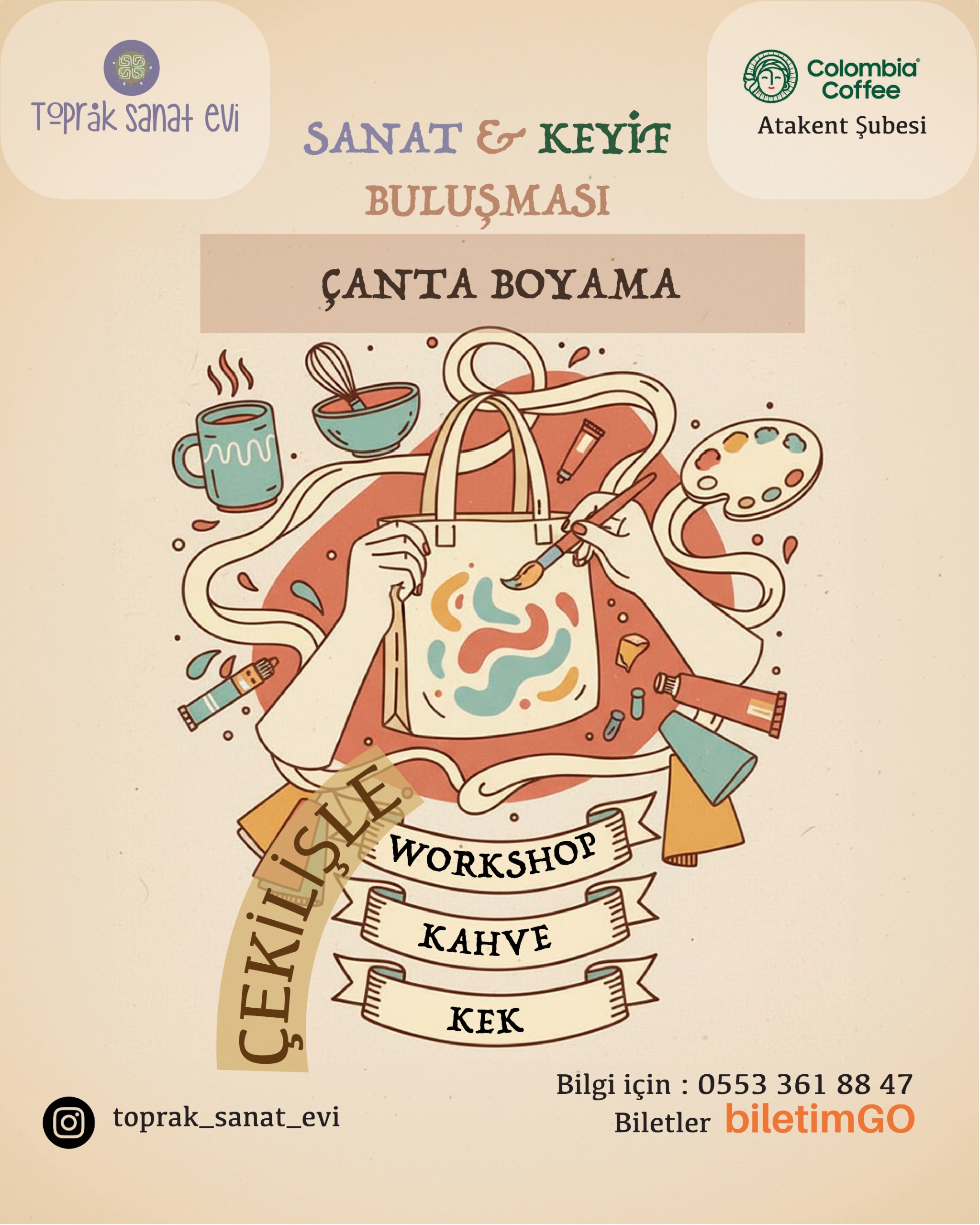 Sanat & Keyf Çanta Boyama Etkinliği