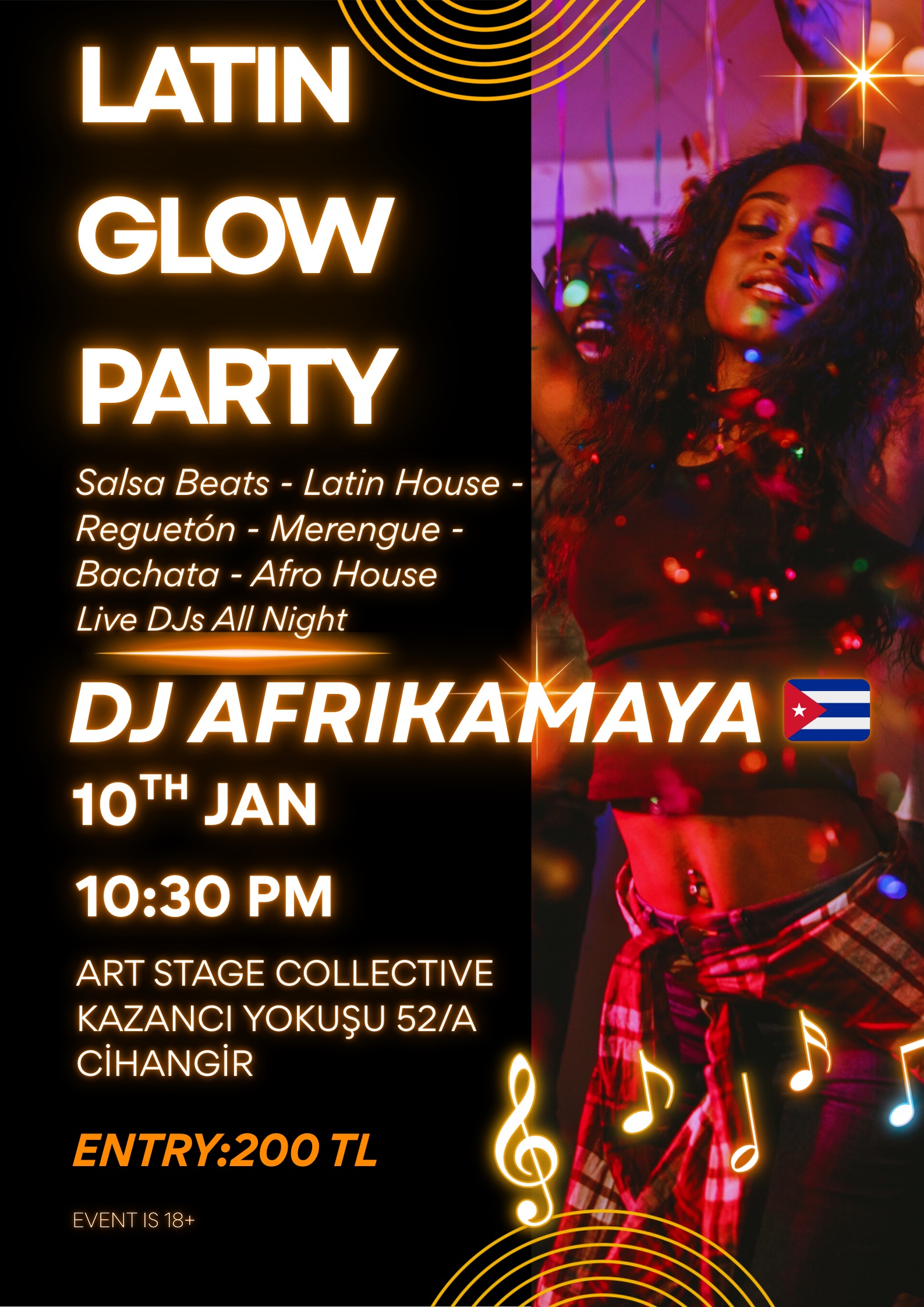 SATURDAY LATIN GLOW PARTY ~ CİHANGİR