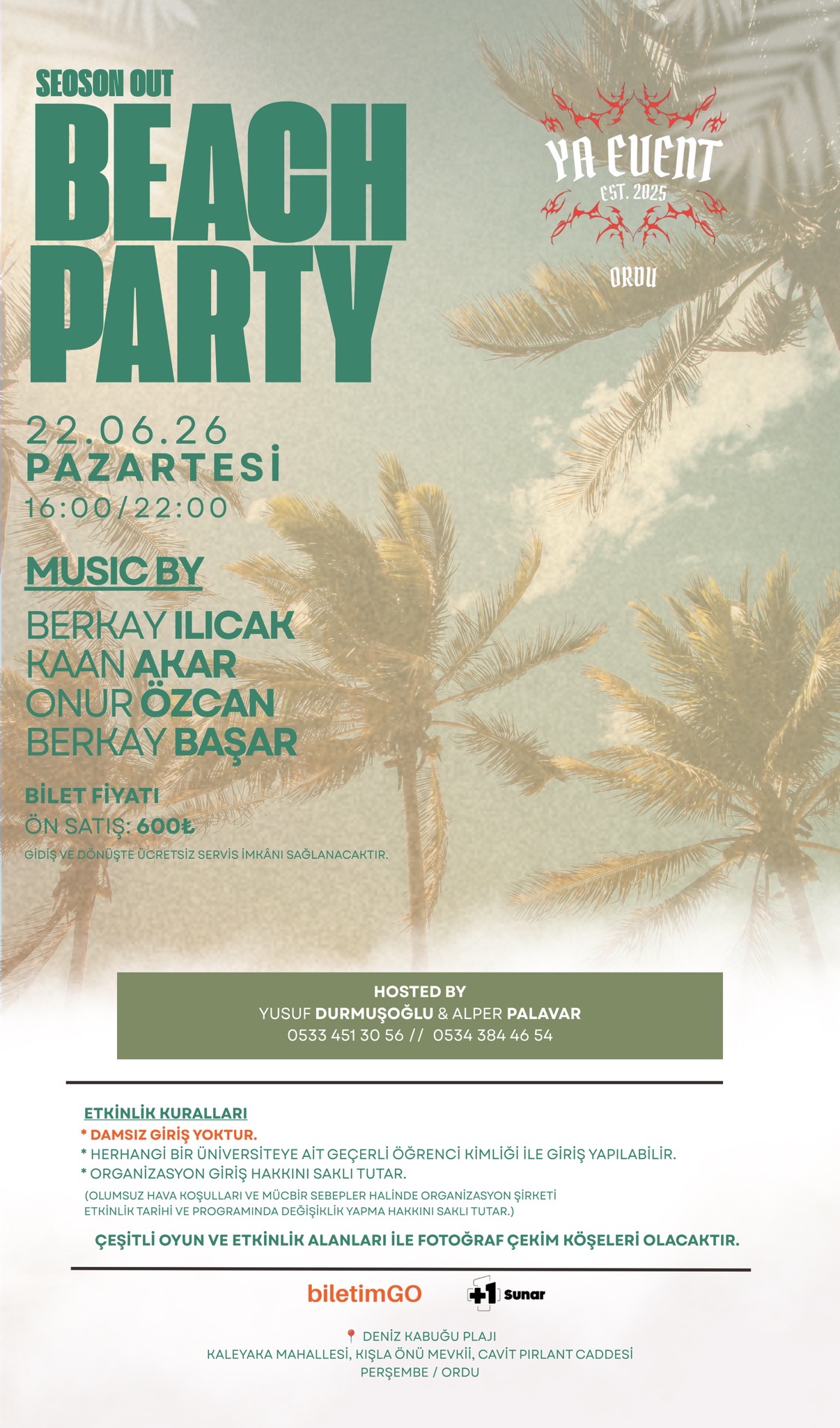 SEASON OUT – BEACH PARTY