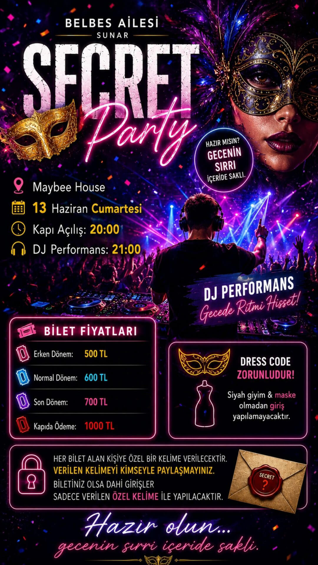 SECRET PARTY – MASKELİ GECE
