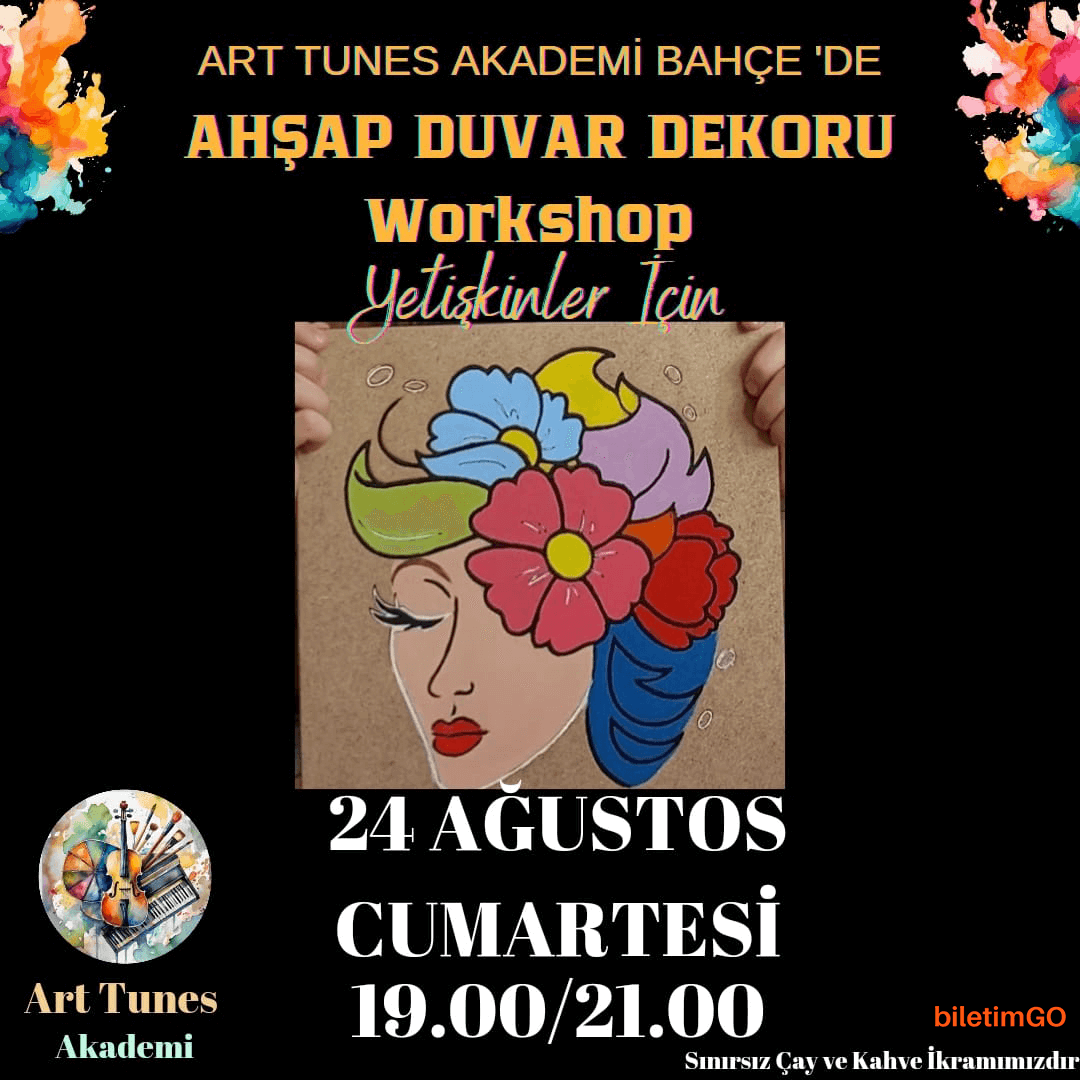 Sınırsız Çay ve Kahve Eşliğinde Ahşap Duvar Dekoru Boyama Workshop