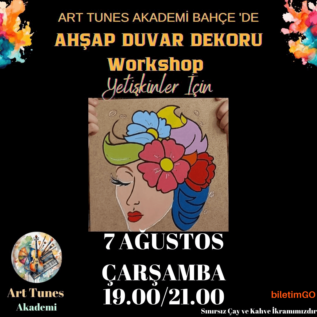 Sınırsız Çay ve Kahve Eşliğinde Ahşap Duvar Dekoru Boyama Workshop