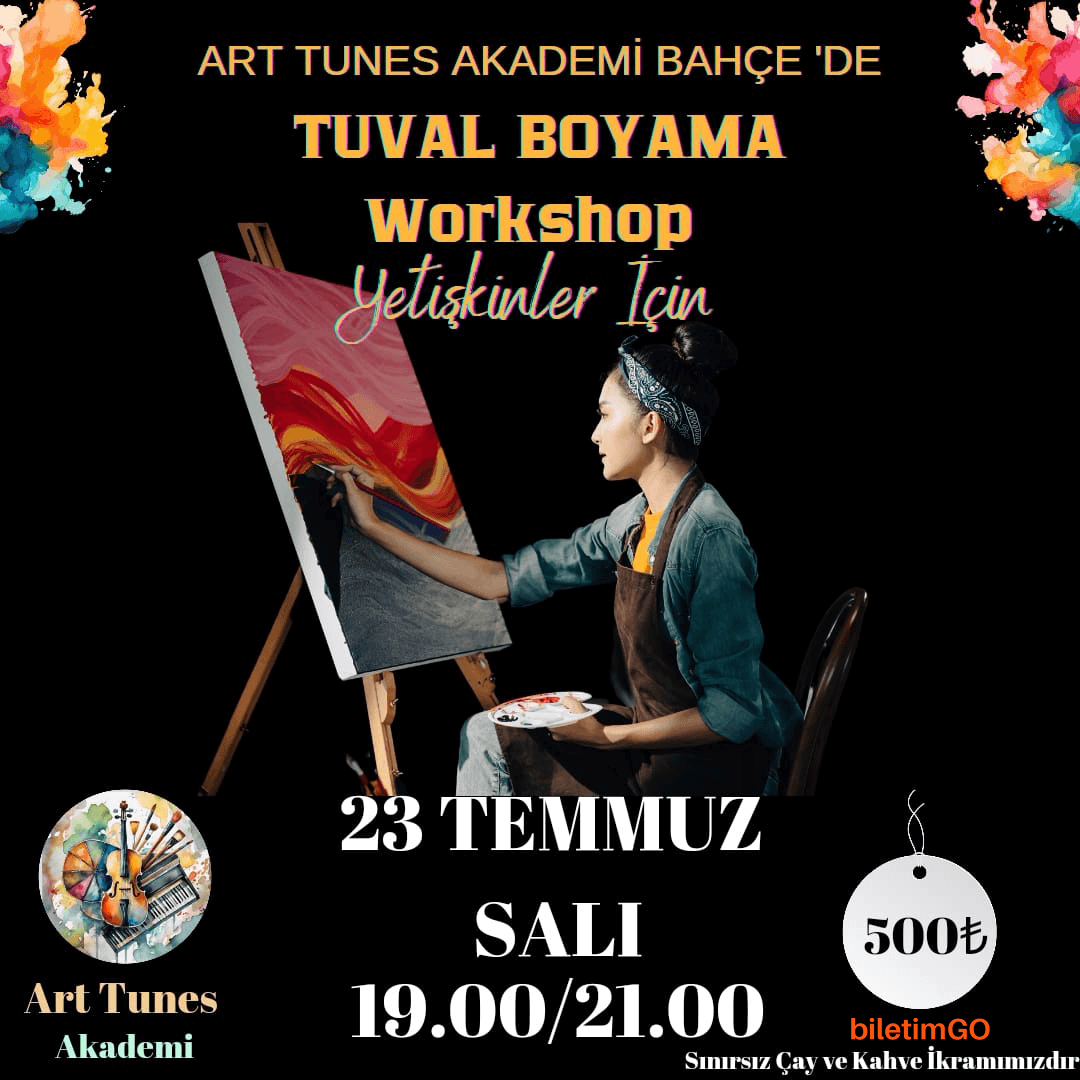 Sınırsız Çay ve Kahve Eşliğinde Tuval Boyama Workshop