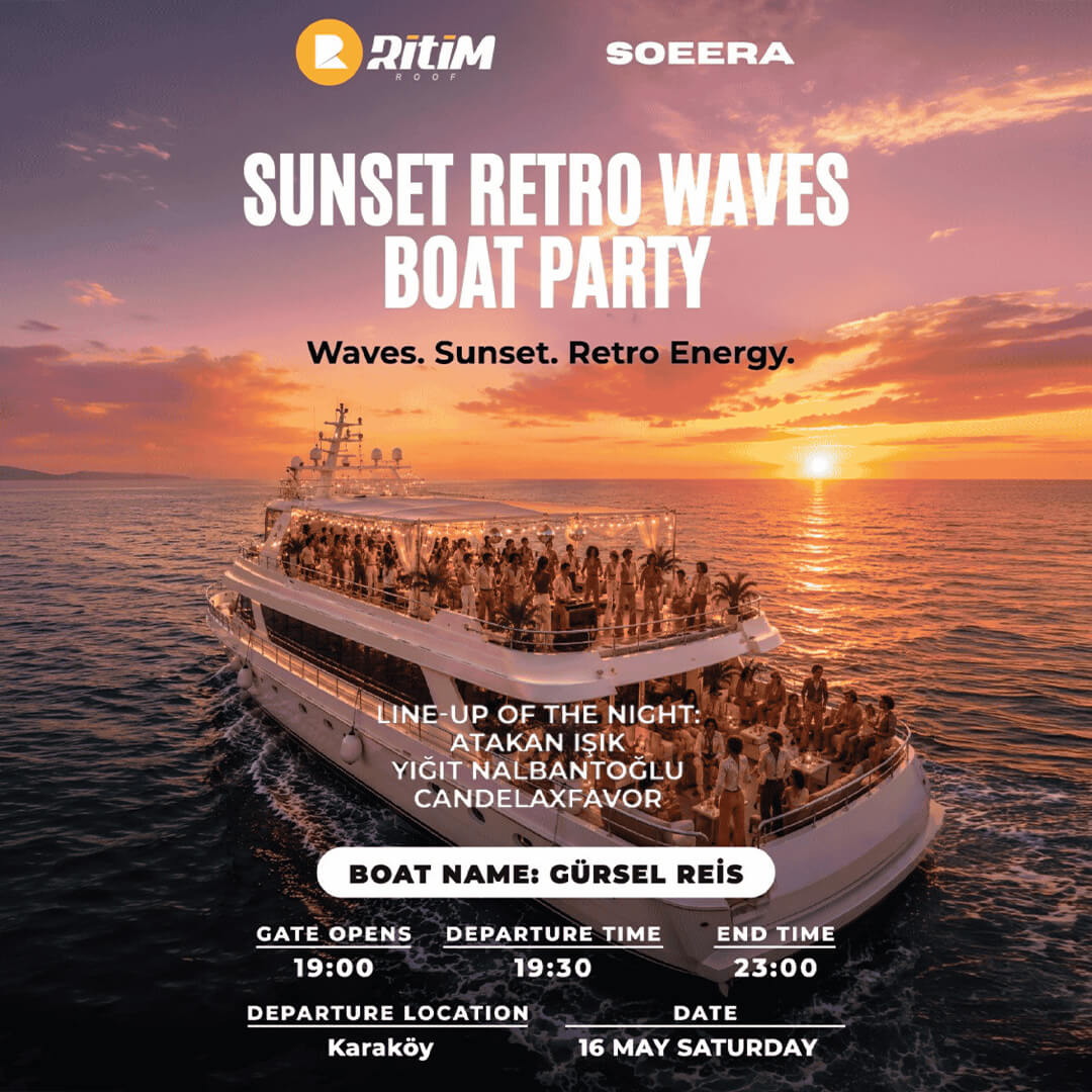 Sunset Retro Waves Boat