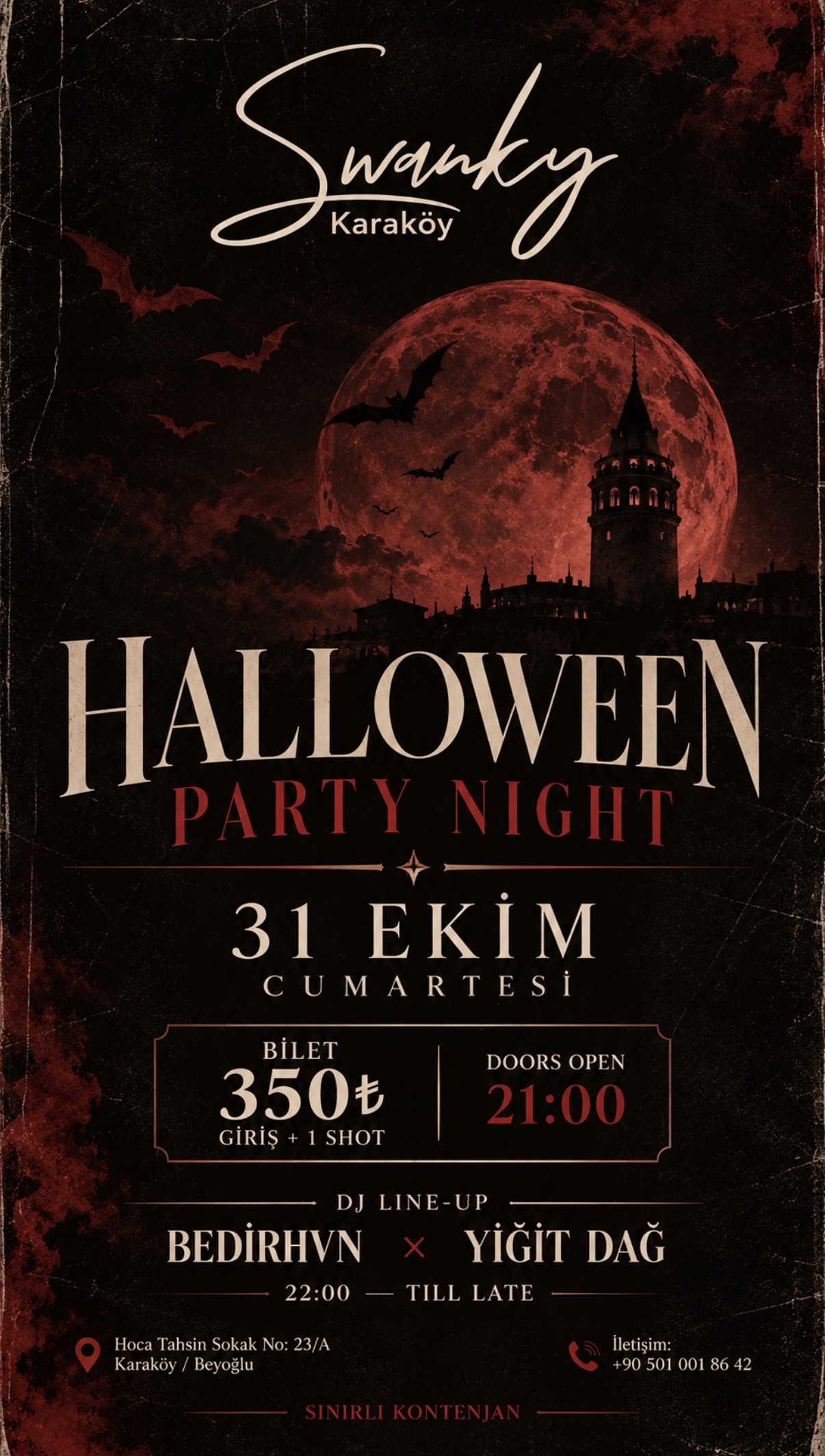 SWANKY HALLOWEEN PARTY | 31 EKİM CUMARTESİ