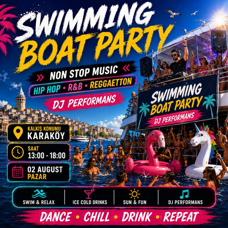 Swimming Boat Party