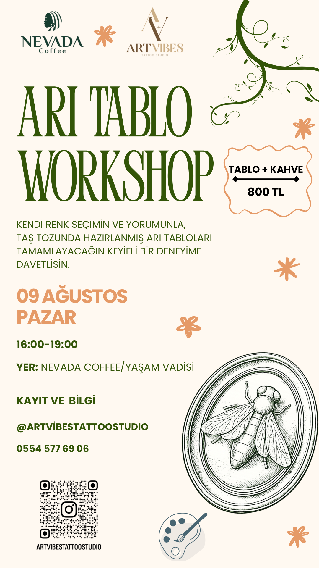 Taş Tozu Arı Tablosu Boyama Workshop