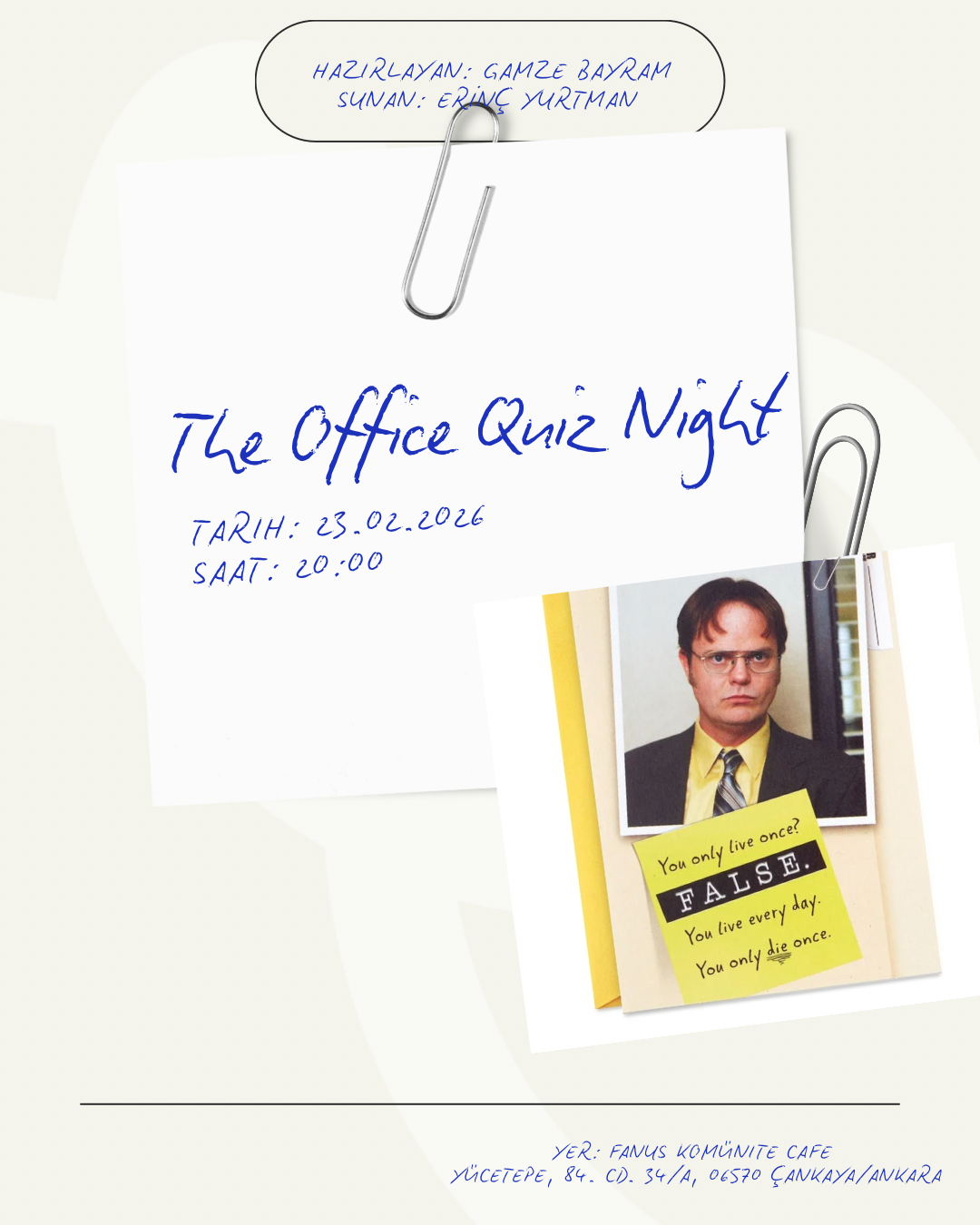 The Office Quiz Night w/ Erinç Yurtman