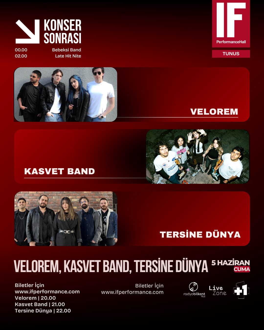 VELOREM, KASVET BAND ve TERSİNE DÜNYA Konseri (IF Performance Tunus)