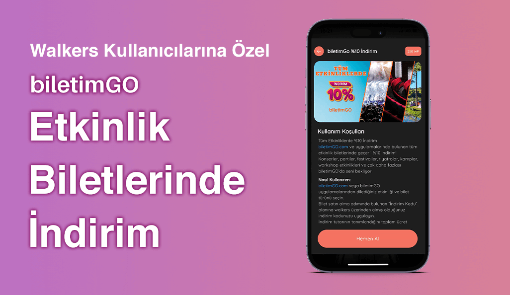 Walkers Kullanıcılarına %10 İndirim
