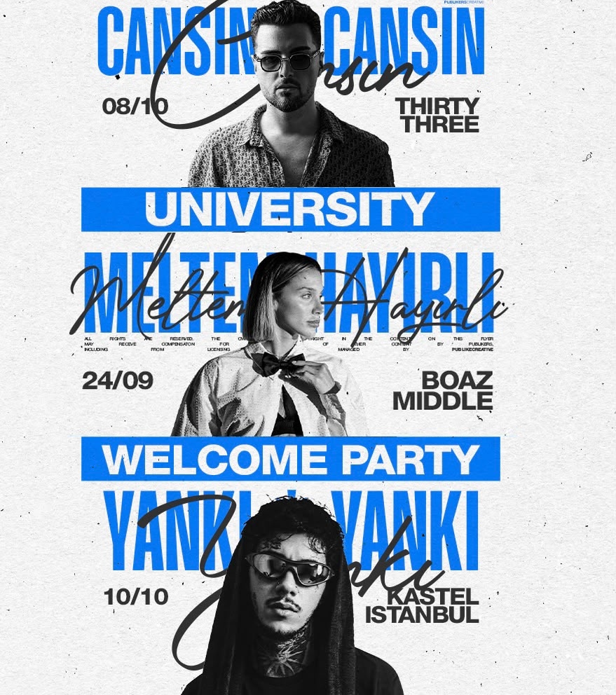 WELCOME PARTY 3 ETKİNLİK BOAZ- KASTEL-THIRTY-THREE