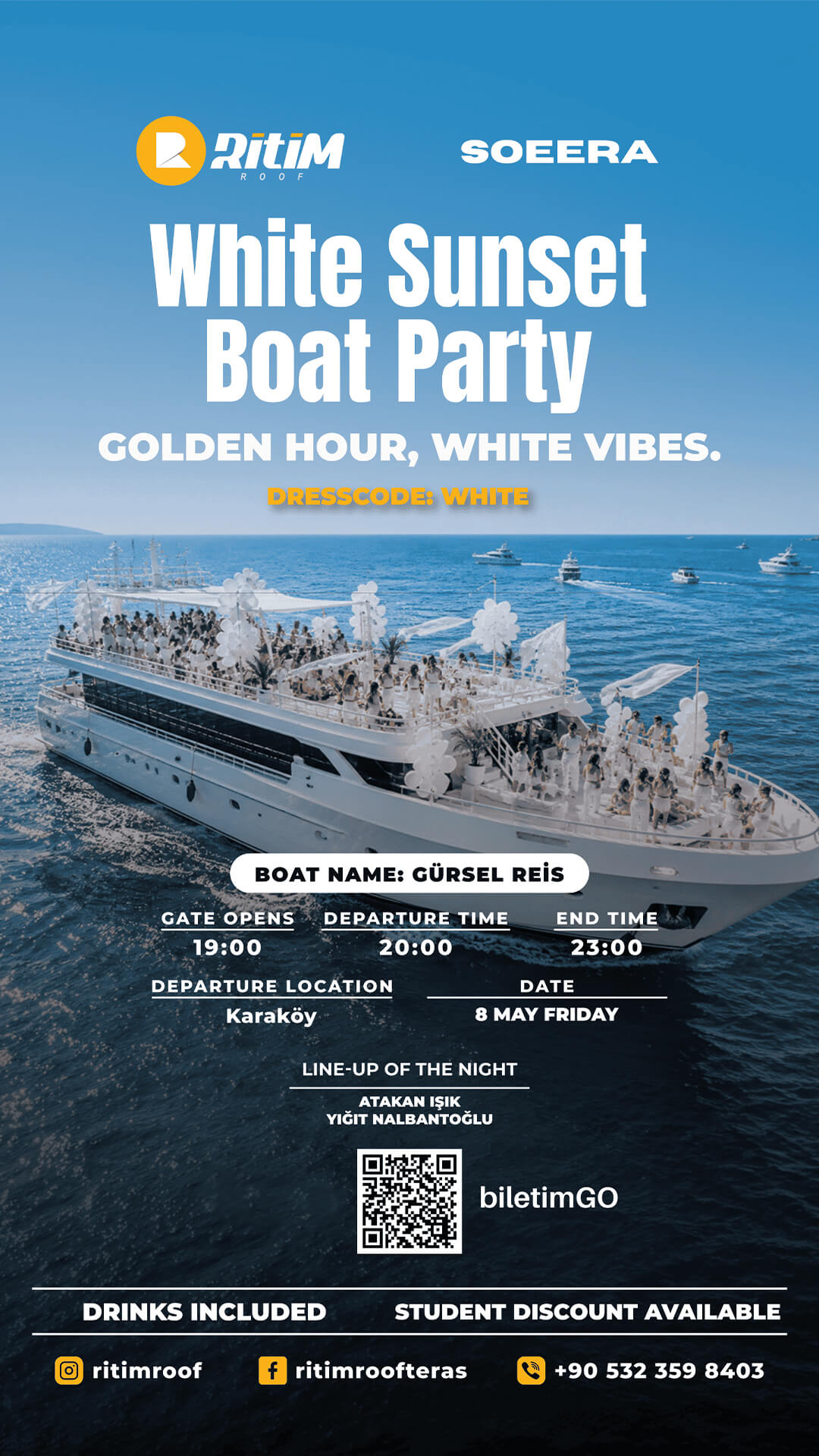 White Sunset Boat Party