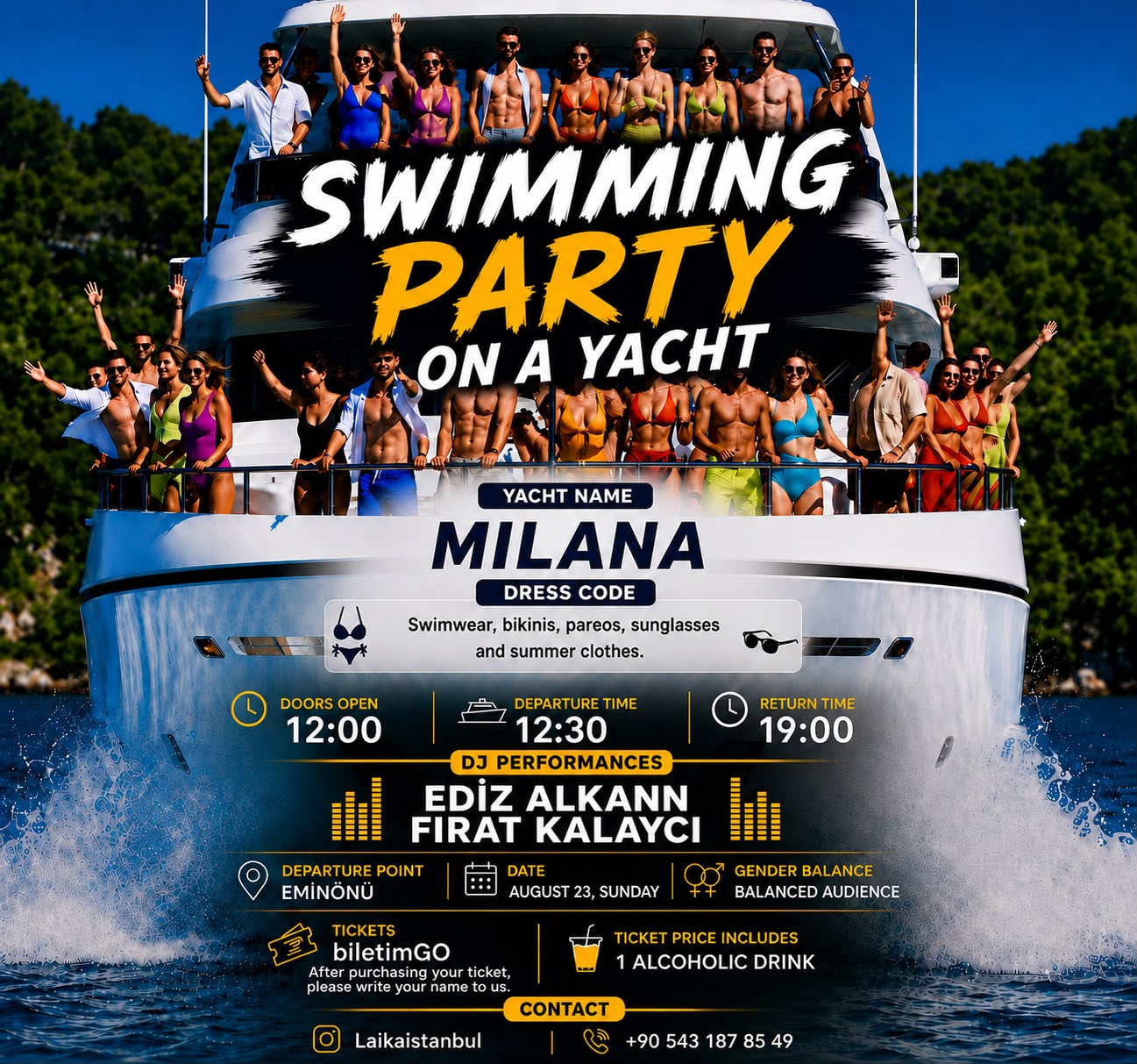 ВЕЧЕРИНКА НА ЯХТЕ С ПЛАВАНИЕМ - YACHT PARTY
