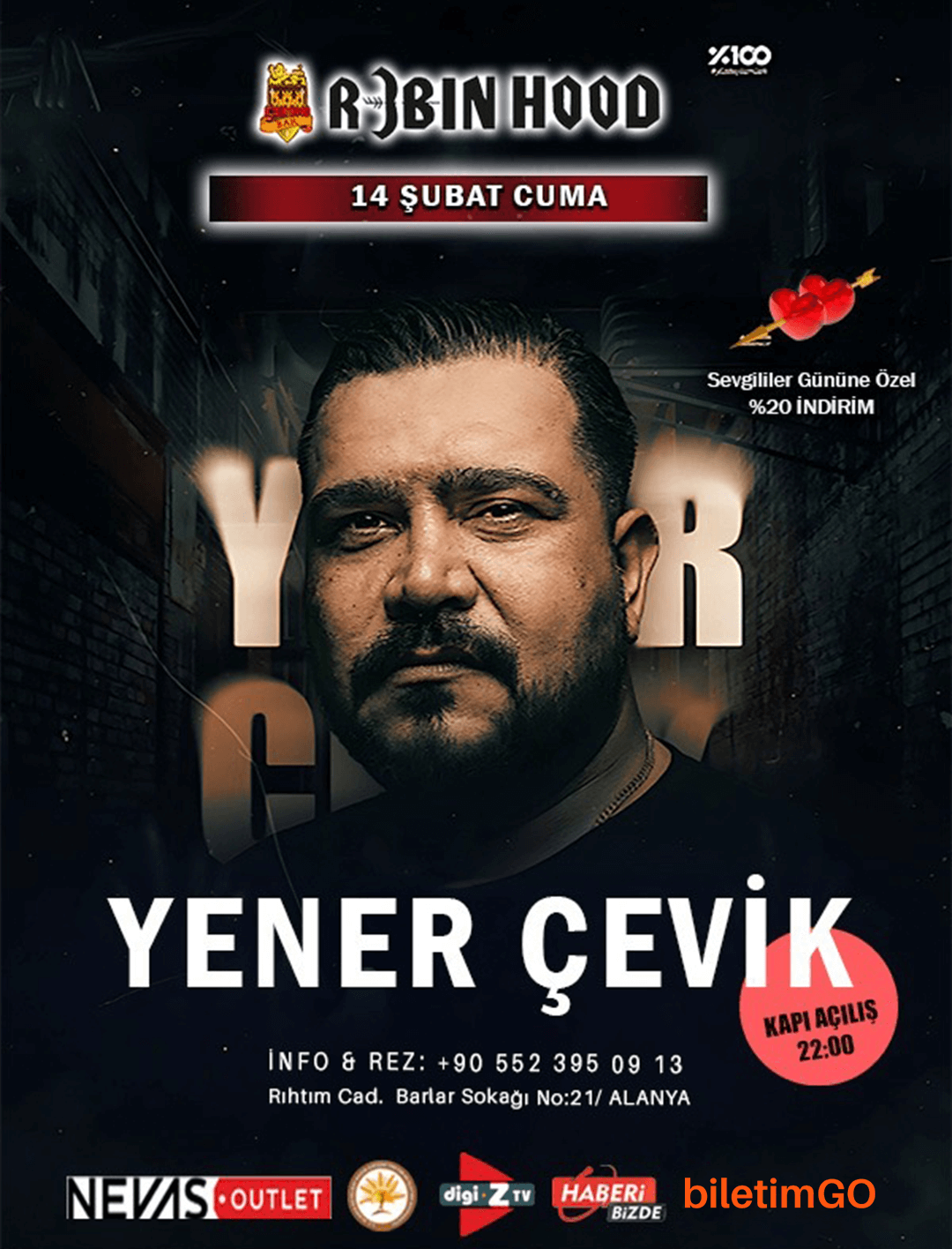 Yener Çevik 14 Şubat Alanya Konseri