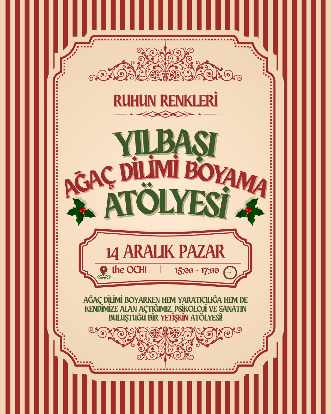 Yılbaşı Ağaç Dilimi Boyama Atölyesi