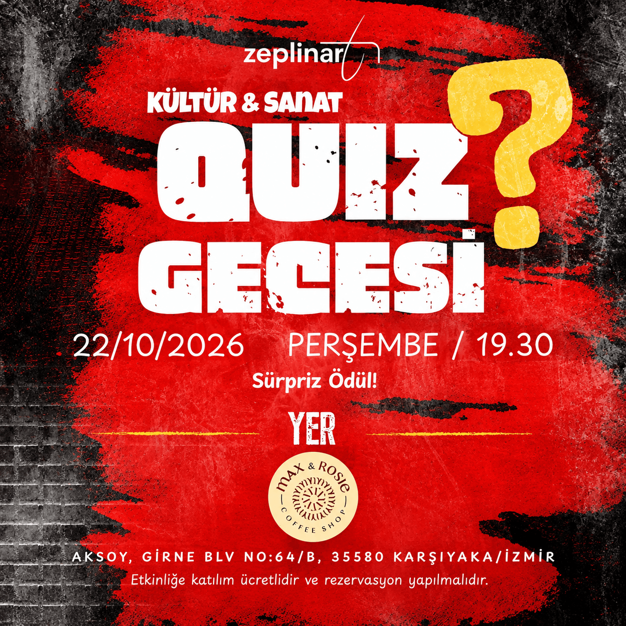 ZeplinArt Kültür & Sanat Quiz Gecesi